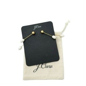 J Crew Double Drop Earrings with Dust Bag NWT